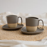 Set Taza/Plato Gris