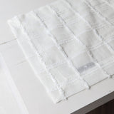 Set de Individuales de Lino Blanco Cuadros (4pz)